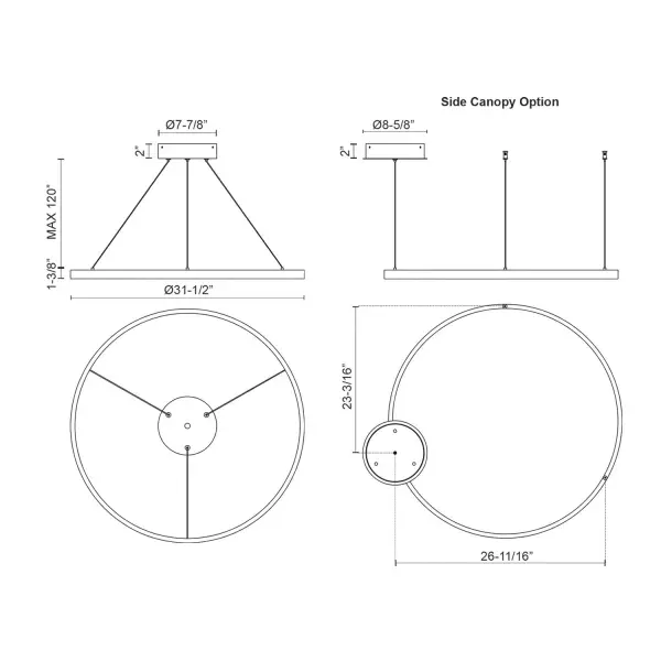 Sleek 32-Inch Linear Pendant with Integrated LED and Modern Design - Image 13