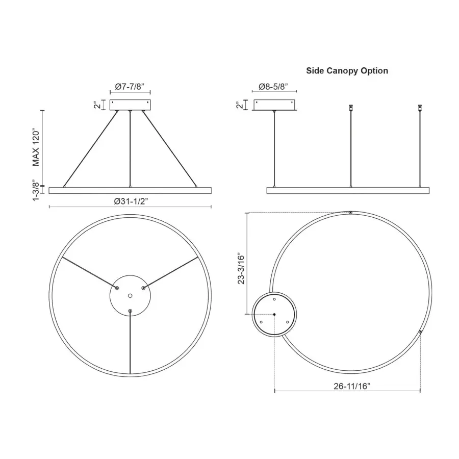 Sleek 32-Inch Linear Pendant with Integrated LED and Modern Design - Image 13