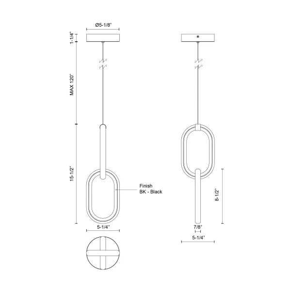Airen 15-Inch Pendant Light in Matte Black - Image 6