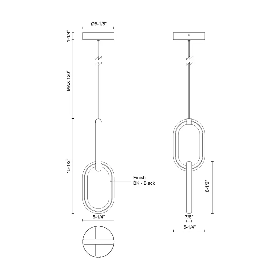 Airen 15-Inch Pendant Light in Matte Black - Image 6