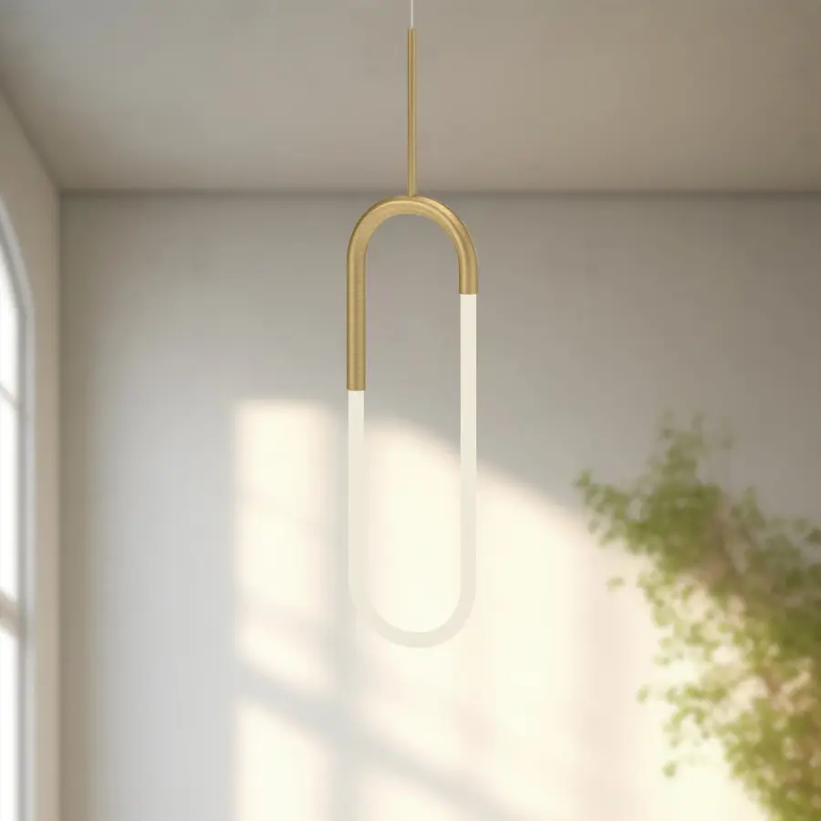 Huron 8-Inch Pendant Light in Brushed Gold - Image 2