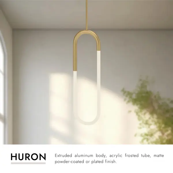 Huron 8-Inch Pendant Light in Brushed Gold - Image 6