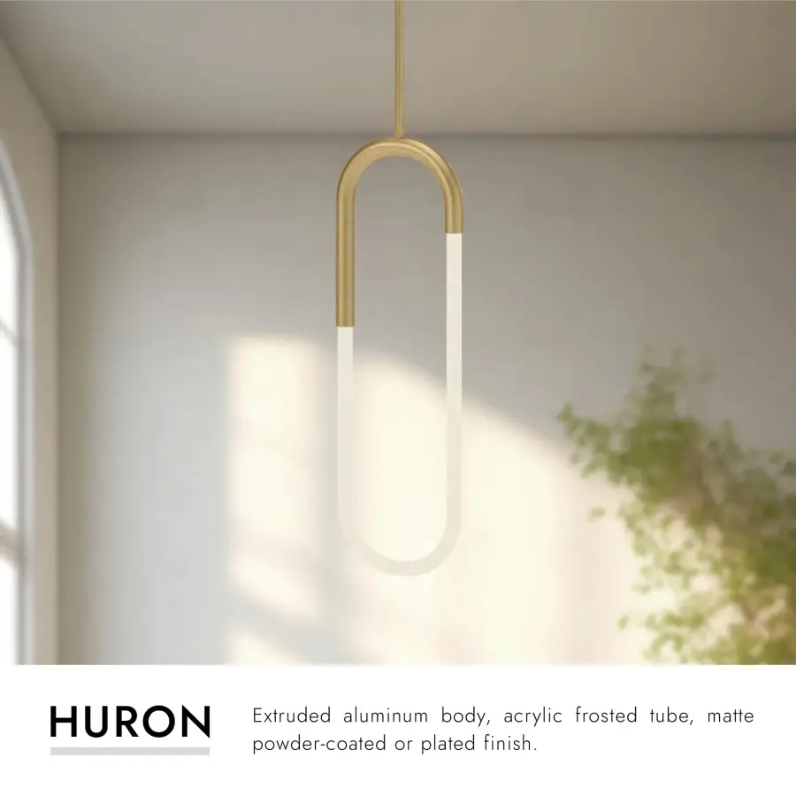 Huron 8-Inch Pendant Light in Brushed Gold - Image 6