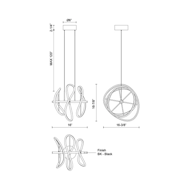 Sculptural LED Pendant with Striking Contemporary Design - Image 5