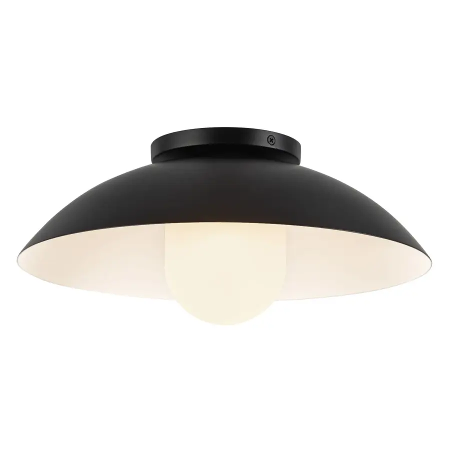 Umbra 14" Semi-Flush Mount in Vintage Brass with Opal Glass - Image 1