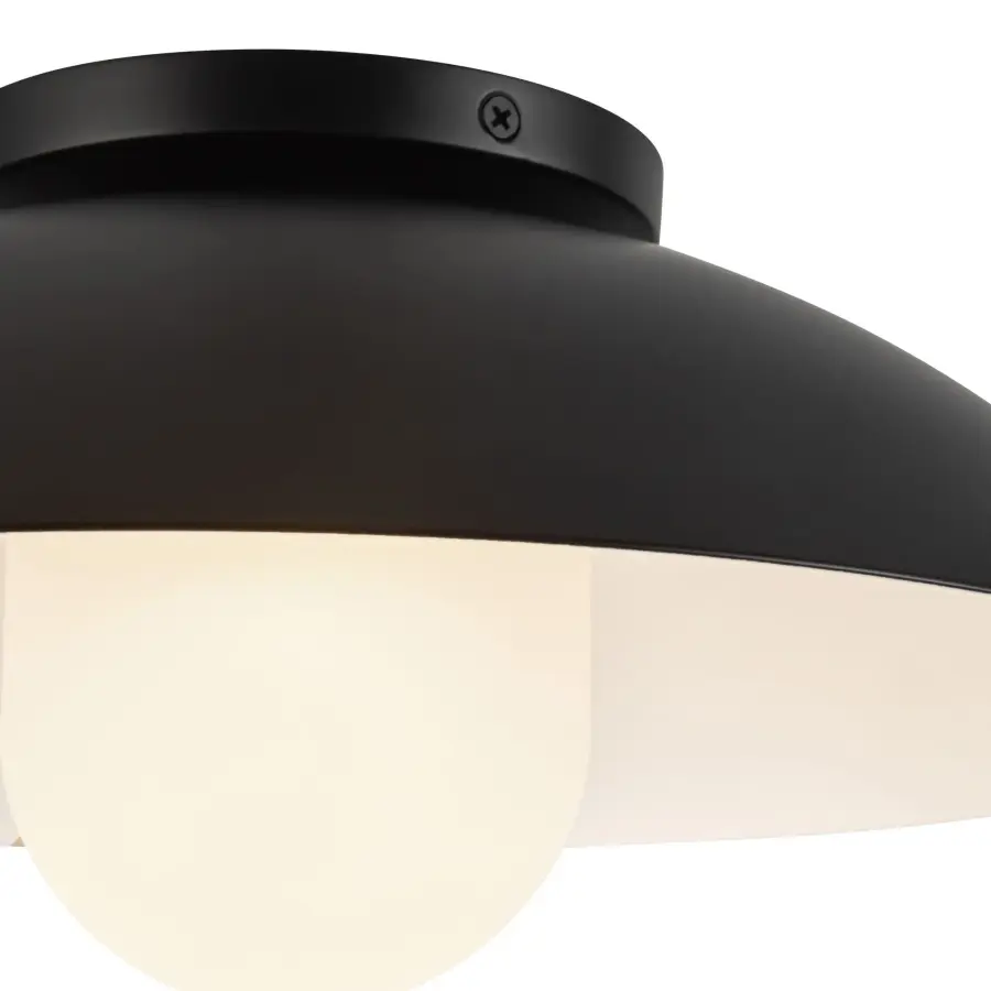Umbra 14" Semi-Flush Mount in Vintage Brass with Opal Glass - Image 11