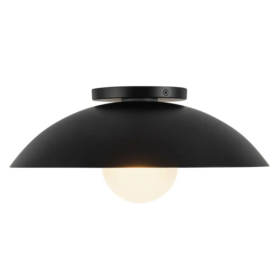 Umbra 14" Semi-Flush Mount in Vintage Brass with Opal Glass - Image 4