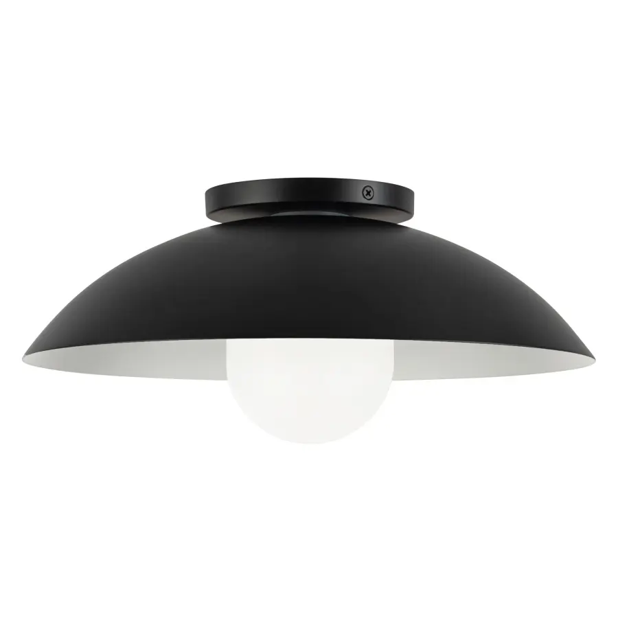 Umbra 14" Semi-Flush Mount in Vintage Brass with Opal Glass - Image 5