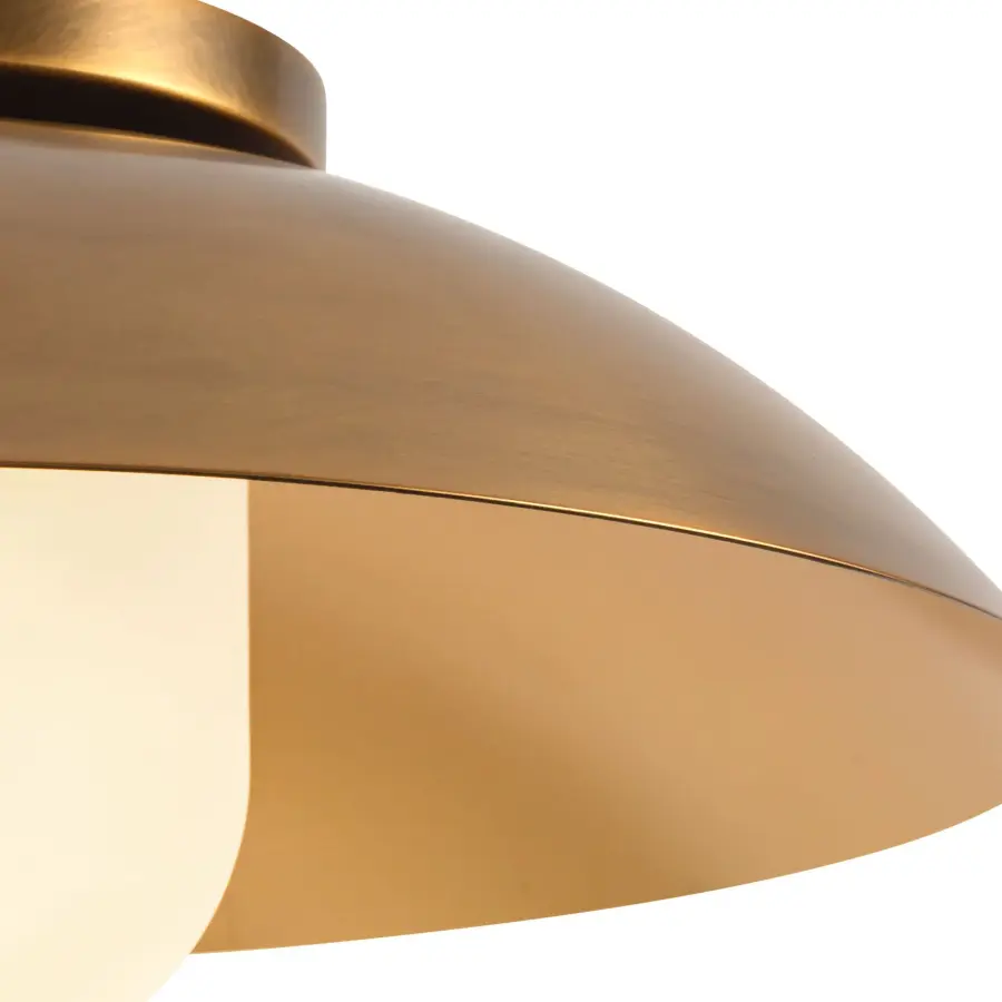 Umbra 14" Semi-Flush Mount in Vintage Brass with Opal Glass - Image 7