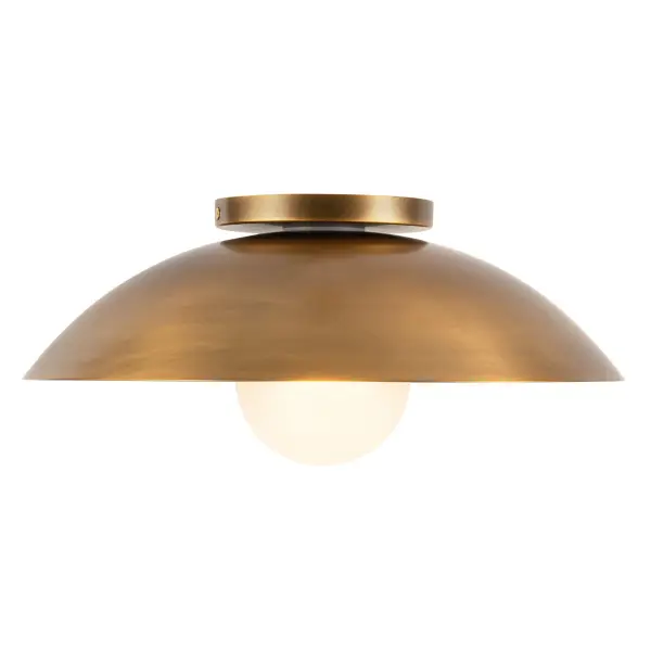 Umbra 14" Semi-Flush Mount in Vintage Brass with Opal Glass - Image 8
