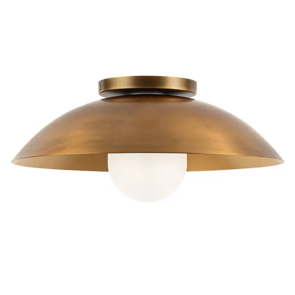 Umbra 14" Semi-Flush Mount in Vintage Brass with Opal Glass - Image 9
