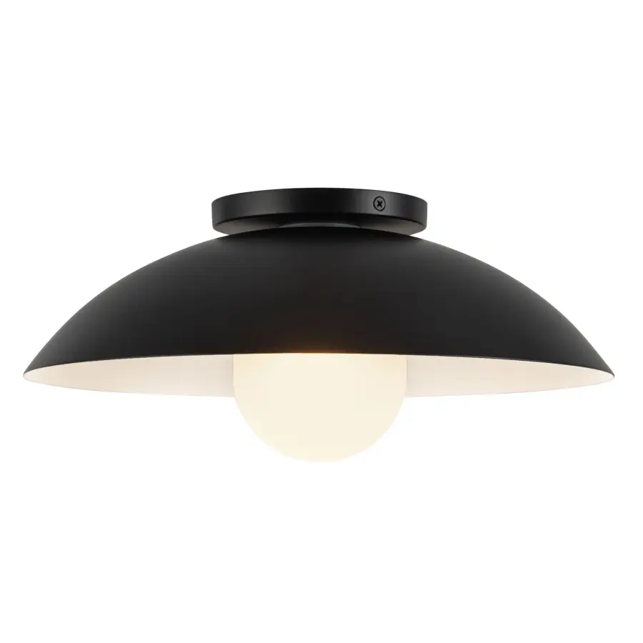 Umbra 14" Semi-Flush Mount in Vintage Brass with Opal Glass - Image 10