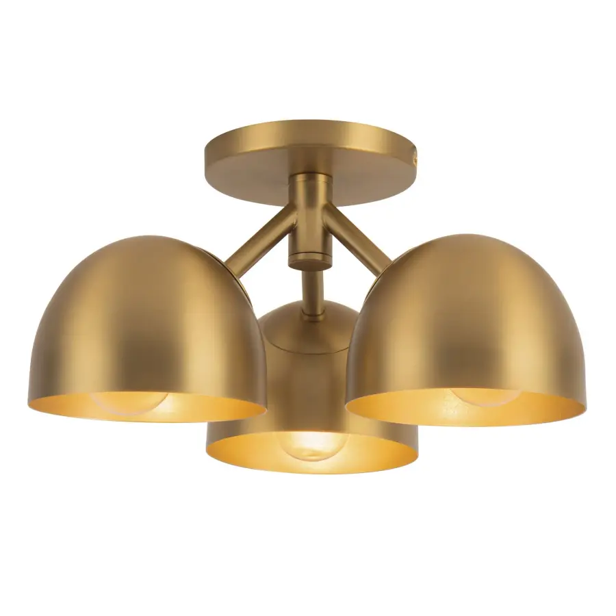 Fosso 12-Inch Semi-Flush Mount in Brushed Gold - Image 5