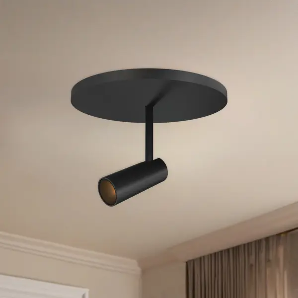 Downey 1-Light Semi-Flush Mount in Matte Black - Image 4