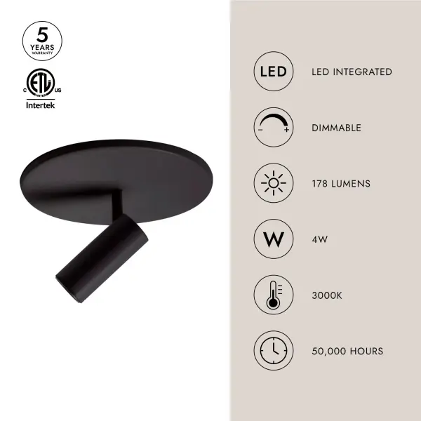Downey 1-Light Semi-Flush Mount in Matte Black - Image 7