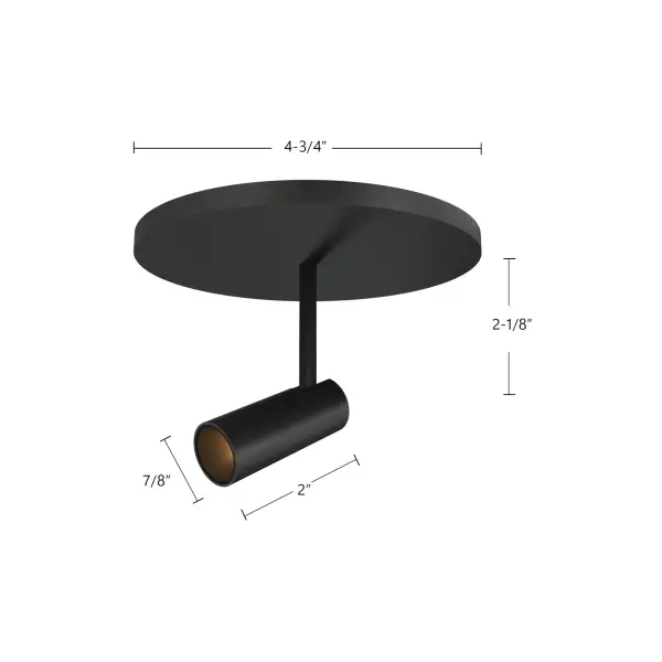 Downey 1-Light Semi-Flush Mount in Matte Black - Image 9