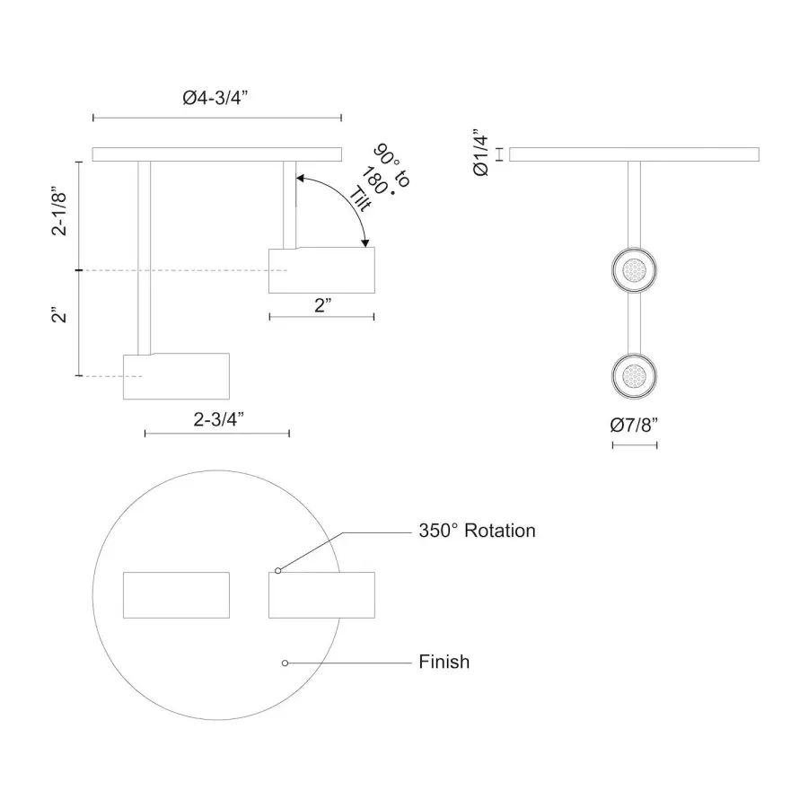 Downey 2-Head Semi-Flush Mount - Image 10