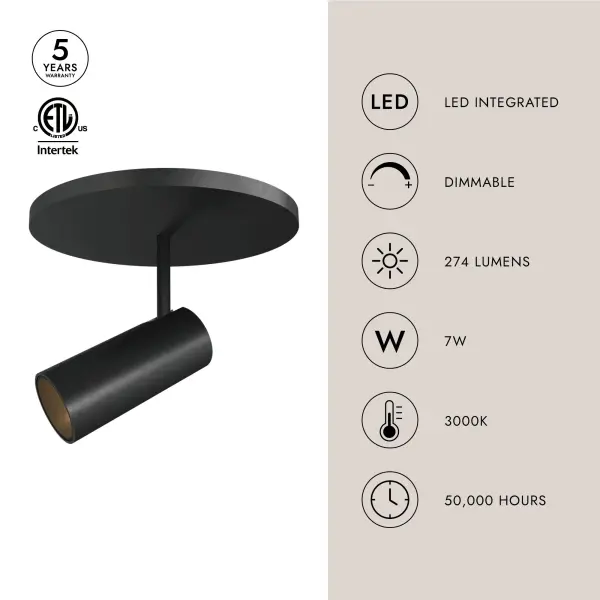 Downey 2-Inch Semi-Flush Mount in Matte Black - Image 8