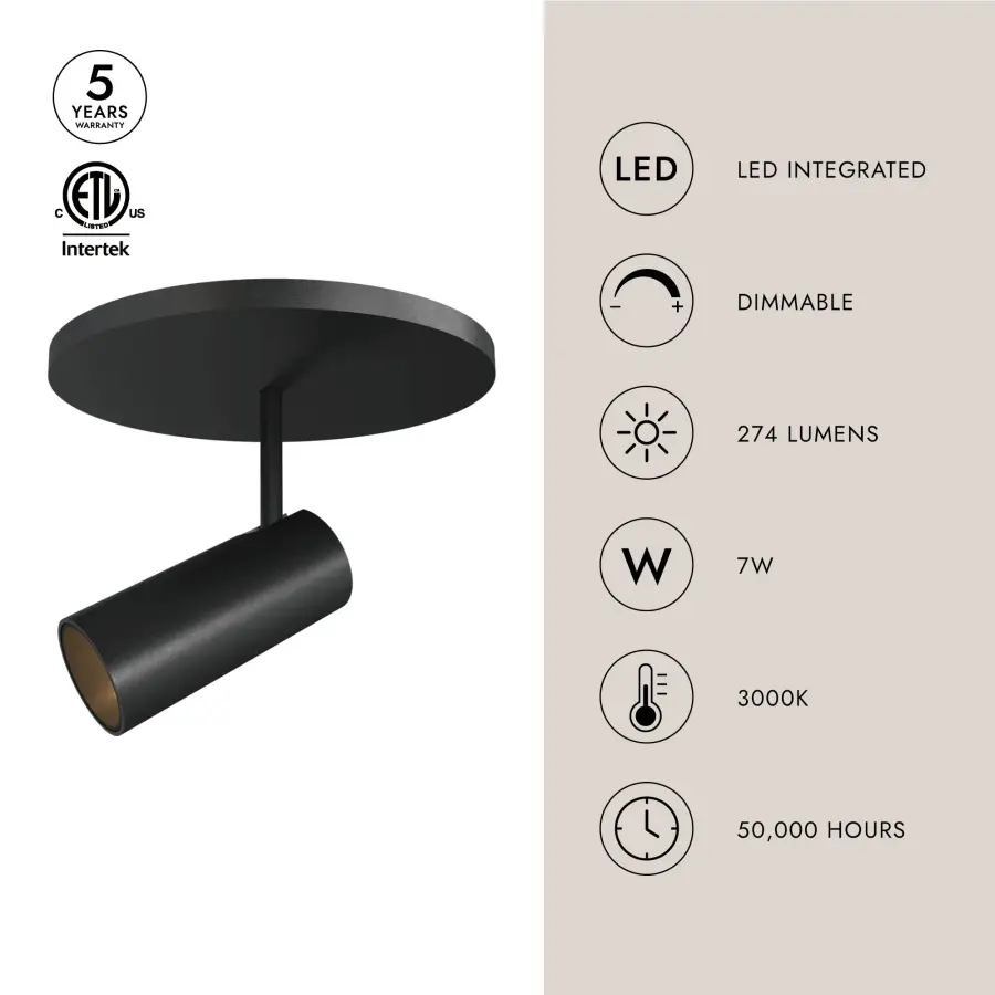 Downey 2-Inch Semi-Flush Mount in Matte Black - Image 8