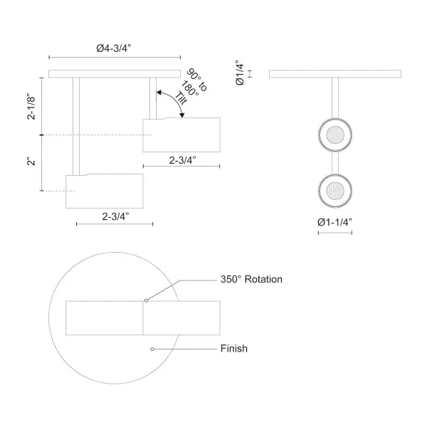 Downey 2-Head Semi-Flush Mount - Image 7