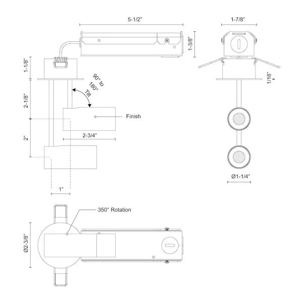 Downey 2-Head Semi-Flush Mount - Image 6