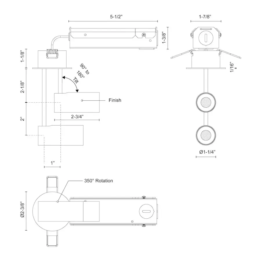 Downey 2-Head Semi-Flush Mount - Image 6