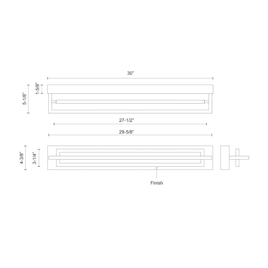 Mondrian 30" Semi-Flush Mount in Brushed Nickel - Image 4