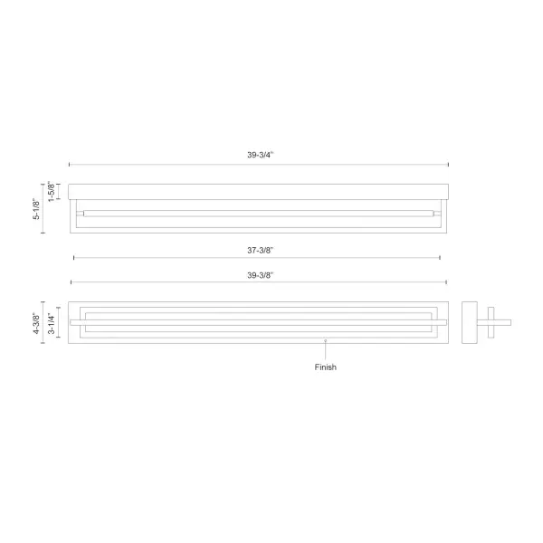 Mondrian 40-Inch Semi-Flush Mount in Brushed Nickel - Image 4