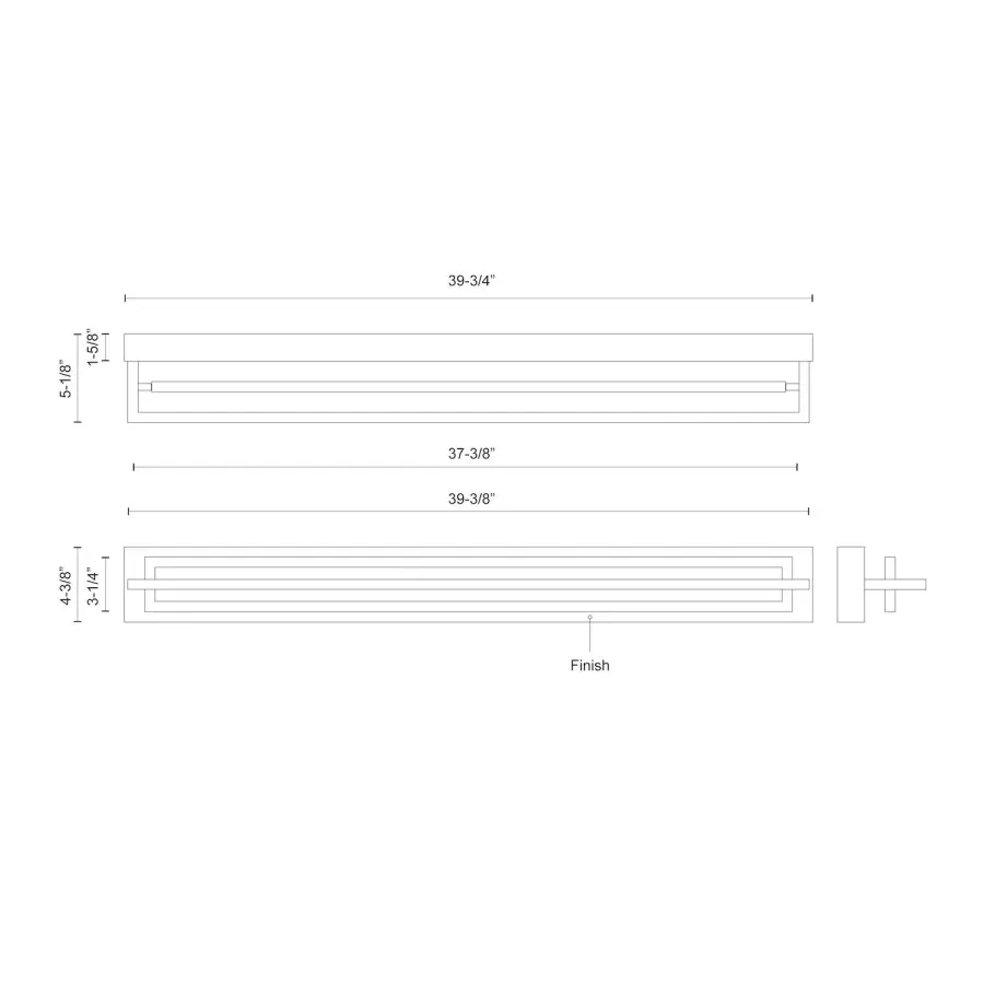 Mondrian 40-Inch Semi-Flush Mount in Brushed Nickel - Image 4
