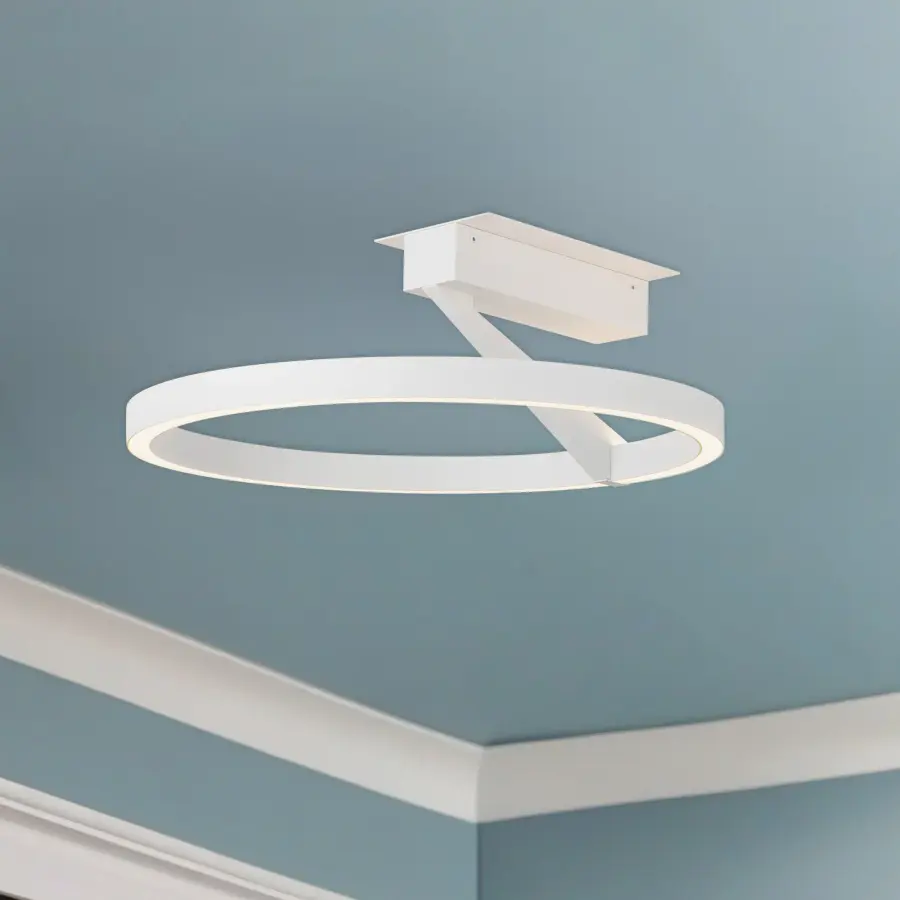 Roda 16-Inch Semi-Flush Mount in White - Image 3