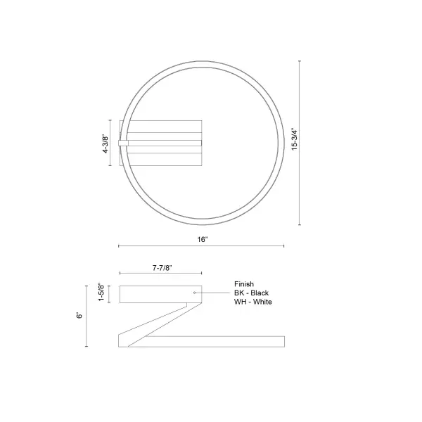 Roda 16-Inch Semi-Flush Mount in White - Image 10