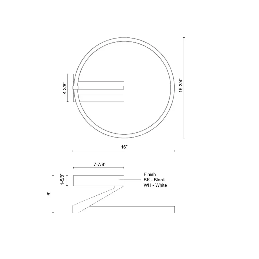 Roda 16-Inch Semi-Flush Mount in White - Image 10