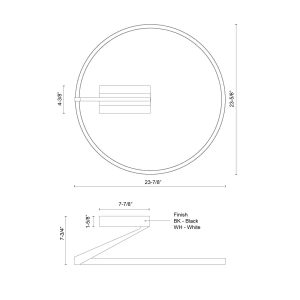 Roda 24-Inch Semi-Flush Mount in White - Image 9
