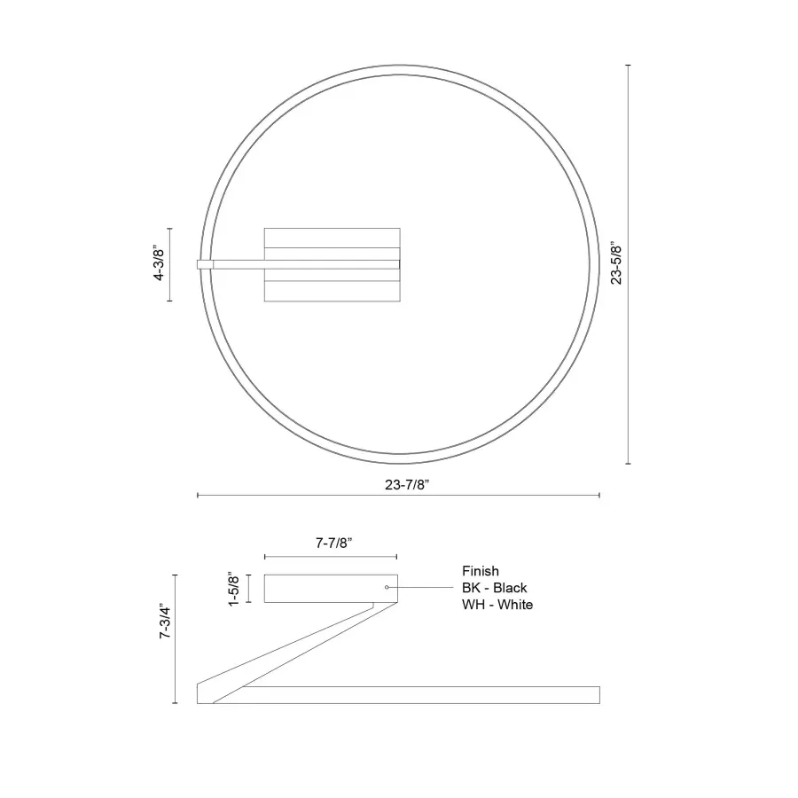 Roda 24-Inch Semi-Flush Mount in White - Image 9