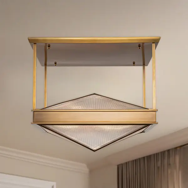 Cairo 19-Inch Semi-Flush Mount in Vintage Brass - Image 2