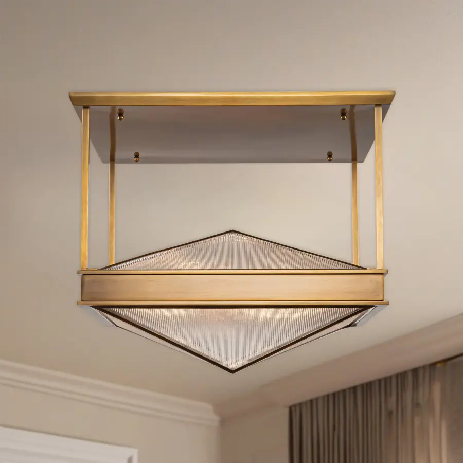 Cairo 19-Inch Semi-Flush Mount in Vintage Brass - Image 2