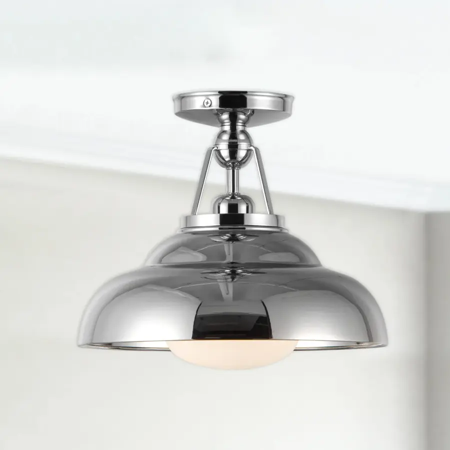 Palmetto 12-Inch Semi-Flush Mount in Polished Nickel - Image 2