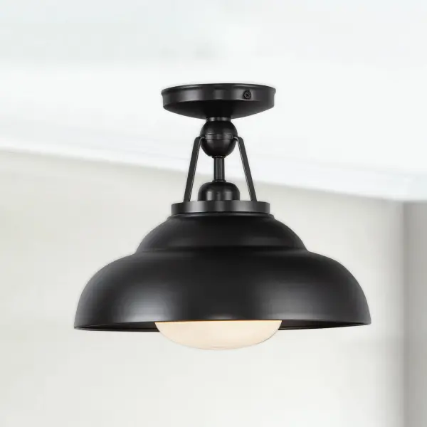 Palmetto 12-Inch Semi-Flush Mount in Polished Nickel - Image 3