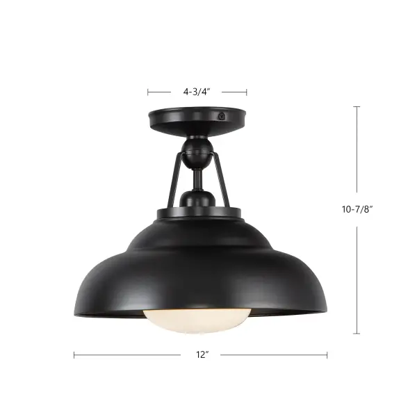 Palmetto 12-Inch Semi-Flush Mount in Polished Nickel - Image 9