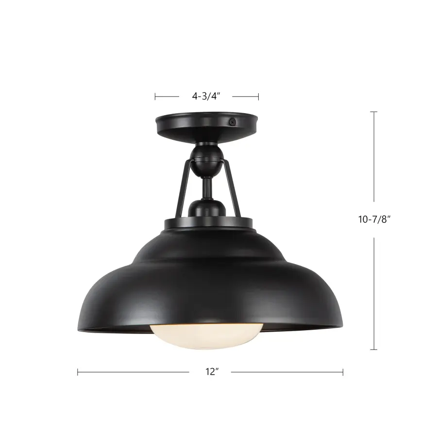 Palmetto 12-Inch Semi-Flush Mount in Polished Nickel - Image 9