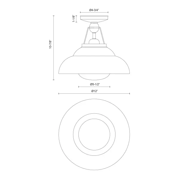Palmetto 12-Inch Semi-Flush Mount in Polished Nickel - Image 10