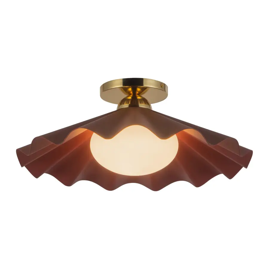 Furrow 16" Semi-Flush Mount in Burgundy - Image 2