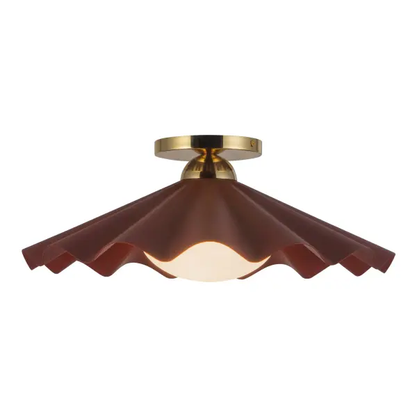 Furrow 16" Semi-Flush Mount in Burgundy - Image 11