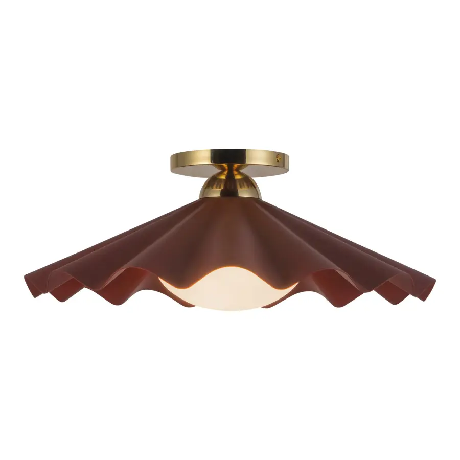 Furrow 16" Semi-Flush Mount in Burgundy - Image 11