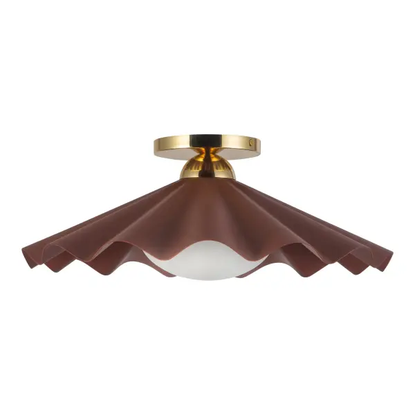 Furrow 16" Semi-Flush Mount in Burgundy - Image 12