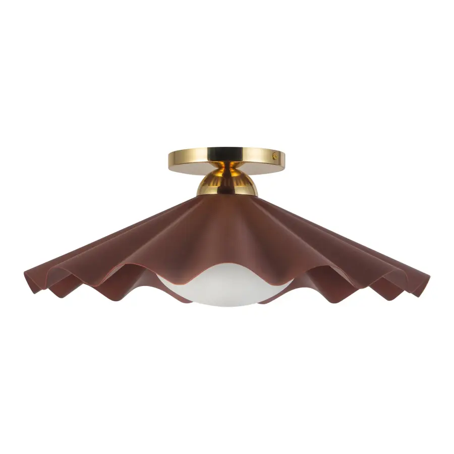 Furrow 16" Semi-Flush Mount in Burgundy - Image 12