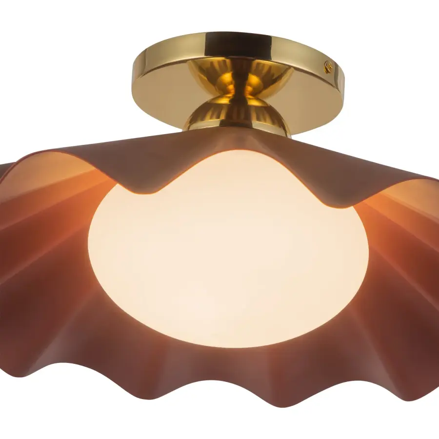 Furrow 16" Semi-Flush Mount in Burgundy - Image 13