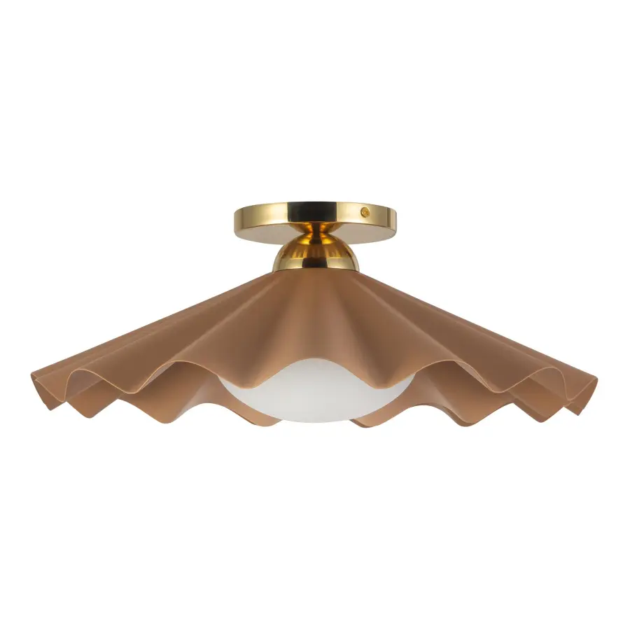 Furrow 16" Semi-Flush Mount in Burgundy - Image 4