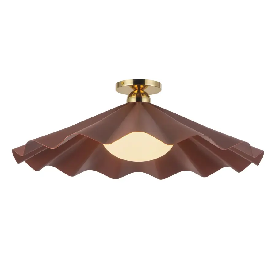 Furrow 25-Inch Semi-Flush Mount in Pine Green - Image 1