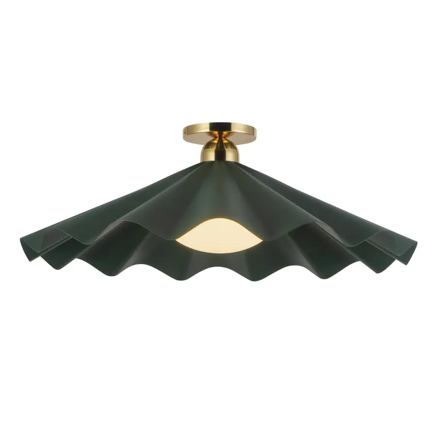 Furrow 25-Inch Semi-Flush Mount in Pine Green - Image 3